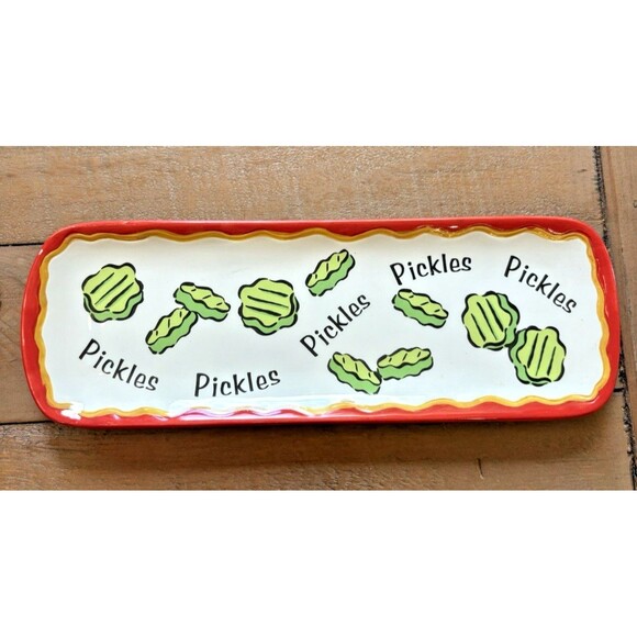 Bella Casa by Ganz Set of 2 Pickles Plates Used - Picture 6 of 12